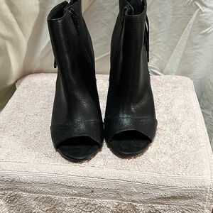 Express Black Open-Toe Heeled Ankle Boots